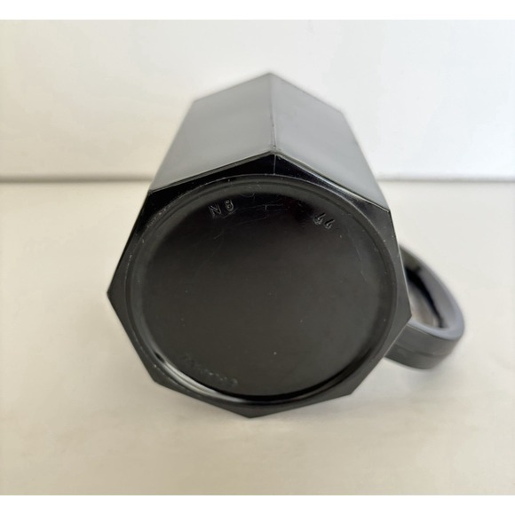 Arcoroc OCTIME Black Set Of 4 Tea, Coffee Mugs Octagonal Sided Glass France - Picture 5 of 6